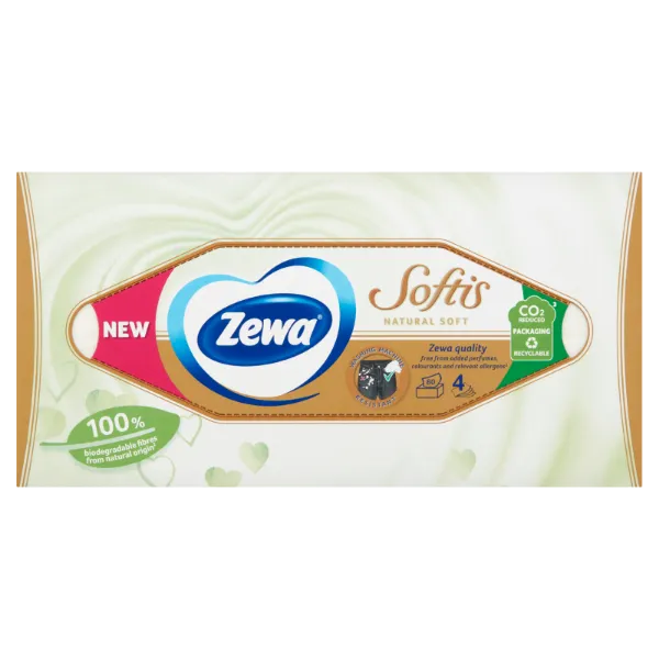 Zewa Softis Natural Soft dobozos papír zsebkendő 4 rétegű 80 db termékhez kapcsolódó kép