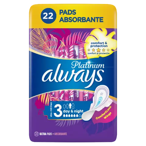 Always Platinum Day & Night Szárnyas Egészségügyi Betét, 22 db termékhez kapcsolódó kép