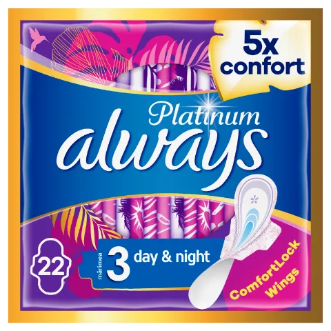 Always Platinum Day & Night Szárnyas Egészségügyi Betét, 22 db termékhez kapcsolódó kép