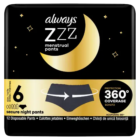Always ZZZ Éjszakai Eldobható Menstruációs Alsónemű X12 termékhez kapcsolódó kép