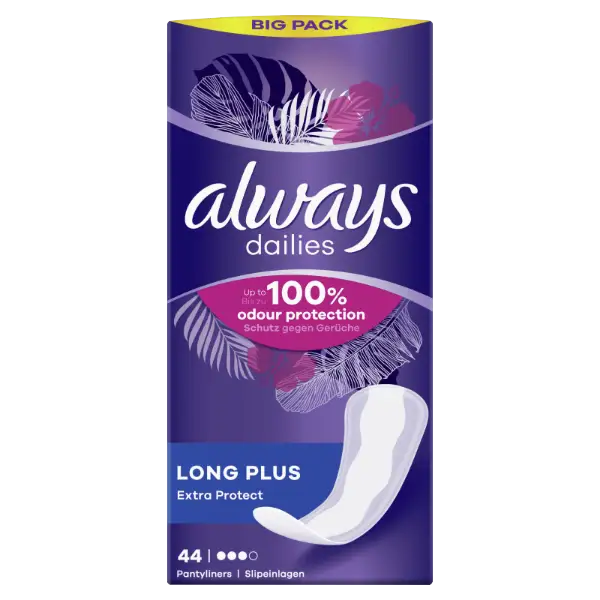 Always Dailies Extra Protect Long Plus Tisztasági Betét, 44 db termékhez kapcsolódó kép