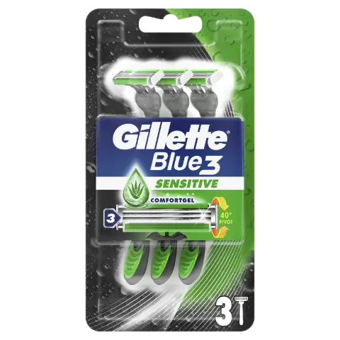 Gillette Blue3 Plus Sensitive, Eldobható Borotva Férfiaknak,  Darabos Kiszerelés termékhez kapcsolódó kép