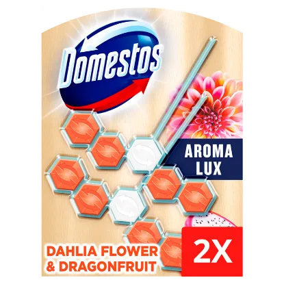 DOMESTOS Aroma Lux Dahlia Flower & Dragonfruit WC frissítő blokk 2 x 55 g termékhez kapcsolódó kép