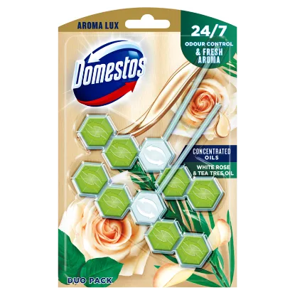 DOMESTOS Aroma Lux White Rose & Tea Tree Oil WC frissítő blokk 2 x 55 g  termékhez kapcsolódó kép