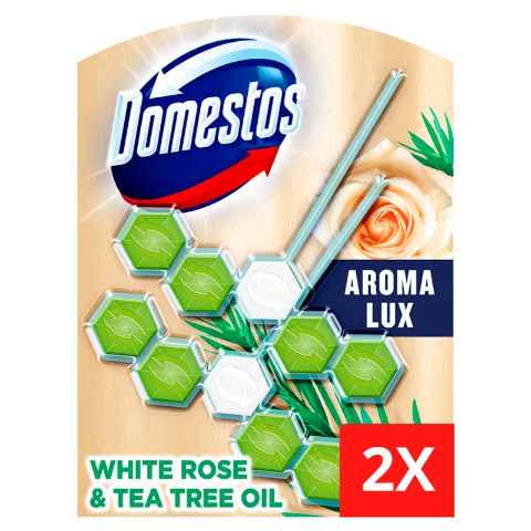 DOMESTOS Aroma Lux White Rose & Tea Tree Oil WC frissítő blokk 2 x 55 g  termékhez kapcsolódó kép