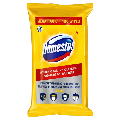 DOMESTOS Lemon higiénikus törlőkendő 100 db termékhez kapcsolódó kép