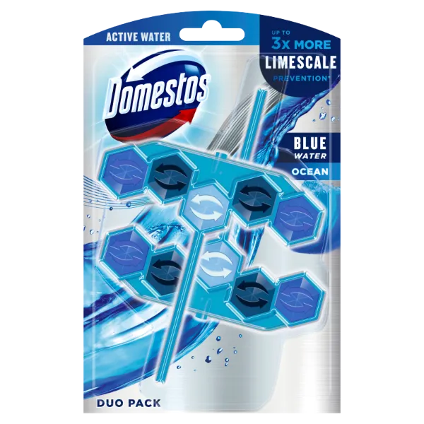 DOMESTOS Power5+ Ocean Active Blue Water WC frissítő blokk 2 x 53 g termékhez kapcsolódó kép