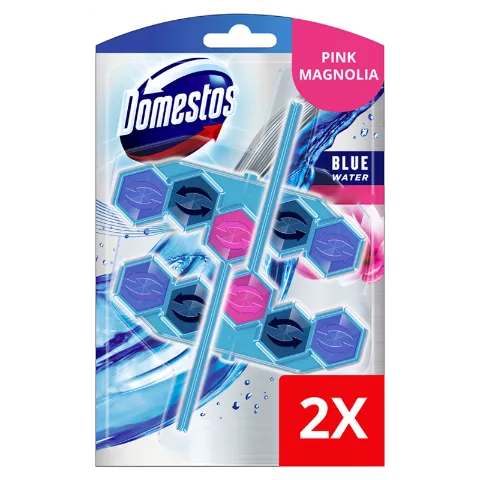 DOMESTOS Power5+ Pink Magnolia Active Blue Water WC frissítő blokk 2 x 53 g termékhez kapcsolódó kép