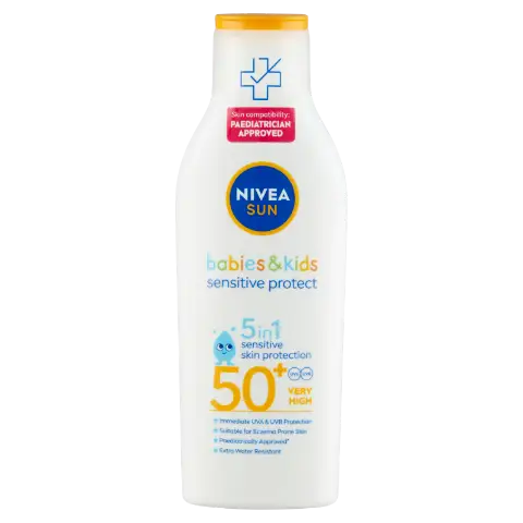 NIVEA SUN Babies & Kids Sensitive Protect gyermek naptej FF50+ 200 ml termékhez kapcsolódó kép