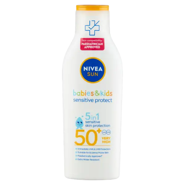 NIVEA SUN Babies & Kids Sensitive Protect gyermek naptej FF50+ 200 ml termékhez kapcsolódó kép