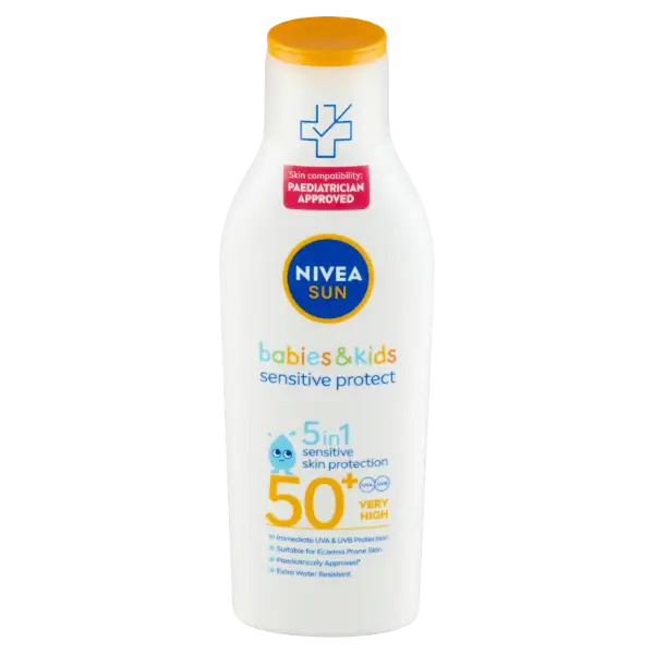 NIVEA SUN Babies & Kids Sensitive Protect gyermek naptej FF50+ 200 ml termékhez kapcsolódó kép