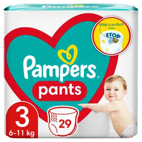 Pampers Pants Bugyipelenka, Méret: 3, 29 db pelenka, 6kg-11kg termékhez kapcsolódó kép