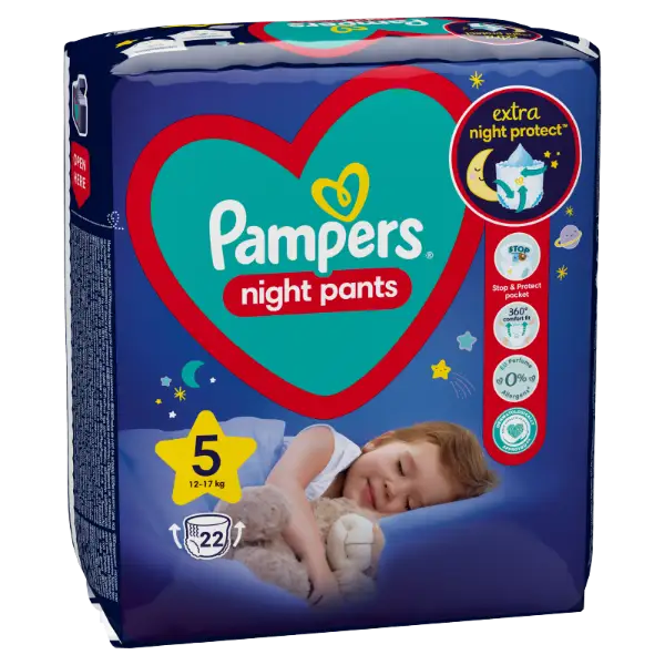 Pampers Night Pants Éjszakai Bugyipelenka, 5 Méret, 22 Bugyipelenka, 12kg-17kg termékhez kapcsolódó kép