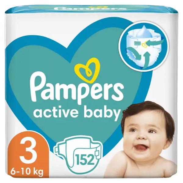 Pampers Active Baby 3, 152 Db Pelenka, 6kg-10kg termékhez kapcsolódó kép
