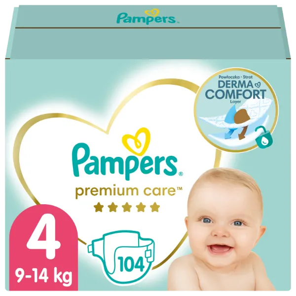 Pampers Premium Care Pelenka, 4 Méret, 104 db, 9kg-14kg termékhez kapcsolódó kép