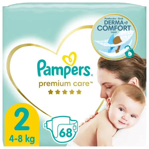 Pampers Premium Care Pelenka, 2 Méret, 68 db, 4kg-8kg termékhez kapcsolódó kép