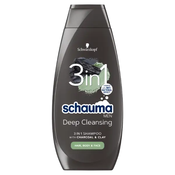 Schauma Men Naturals sampon 3in1 Charcoal 400 ml termékhez kapcsolódó kép