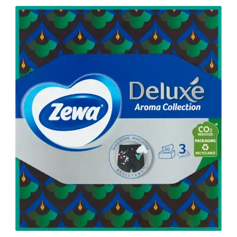 Zewa Deluxe Aroma Collection dobozos illatosított papír zsebkendő 3 rétegű 60 db termékhez kapcsolódó kép