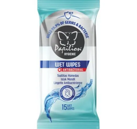 PAPILION ANTIBAKTERIÁLIS NEDVES TÖRLŐKENDŐ 15 LAPOS termékhez kapcsolódó kép