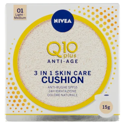 NIVEA Q10 Power Cushion 01 Light Medium 3 az 1-ben alapozó SPF 15 15 g termékhez kapcsolódó kép