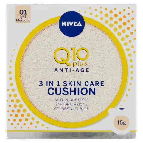 NIVEA Q10 Power Cushion 01 Light Medium 3 az 1-ben alapozó SPF 15 15 g termékhez kapcsolódó kép