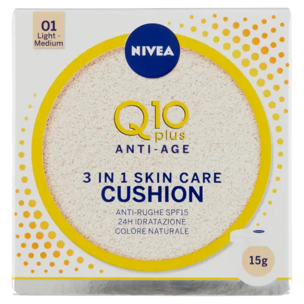 NIVEA Q10 Power Cushion 01 Light Medium 3 az 1-ben alapozó SPF 15 15 g termékhez kapcsolódó kép