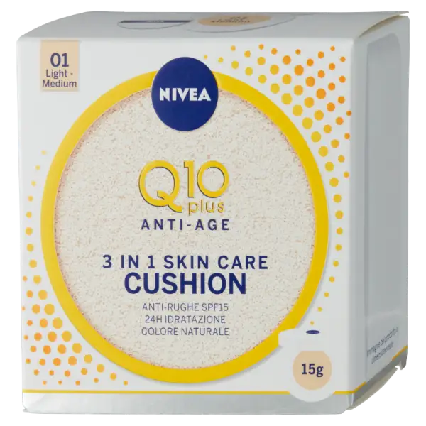 NIVEA Q10 Power Cushion 01 Light Medium 3 az 1-ben alapozó SPF 15 15 g termékhez kapcsolódó kép