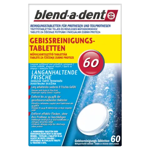 Blend-A-Dent Hosszantartó Frissességet Nyújtó, 60 Darabos Műfogsortisztító Tabletta termékhez kapcsolódó kép