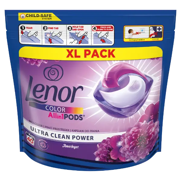 Lenor All-in-1 Pods Amethyst & Floral Bouquet  Mosókapszula 40 Mosáshoz, termékhez kapcsolódó kép