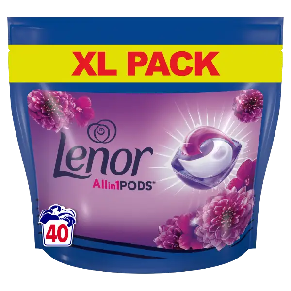 Lenor All-in-1 Pods Amethyst & Floral Bouquet  Mosókapszula 40 Mosáshoz, termékhez kapcsolódó kép