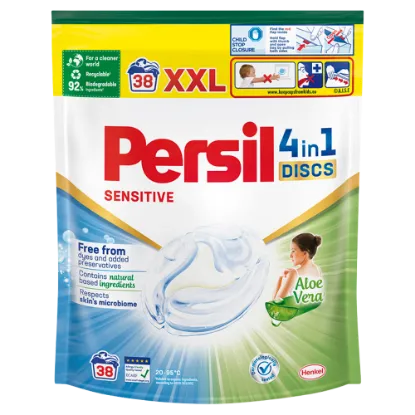 Persil Discs Sensitive mosószer  fehér és világos ruhához 38 mosás 950 g termékhez kapcsolódó kép