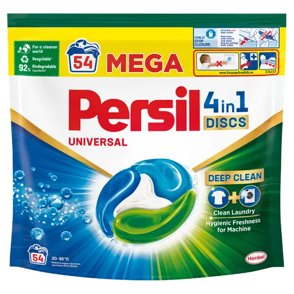 Persil Universal Discs mosókapszula fehér és világos ruhához 54 mosás 1350 g termékhez kapcsolódó kép