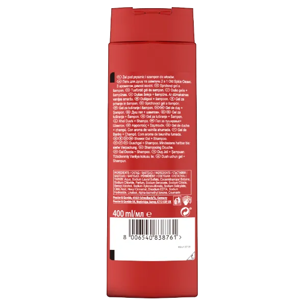 Old Spice Oasis Tusfürdő És Sampon Férfiaknak 400 ml, 3az1-ben, Hosszan Tartó Frissesség termékhez kapcsolódó kép