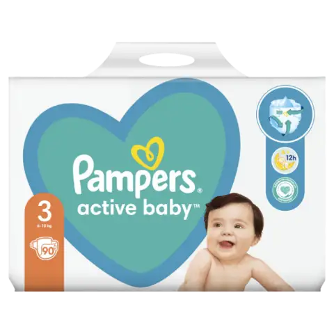 Pampers Active Baby 3, 90 Db Pelenka, 6kg-10kg termékhez kapcsolódó kép