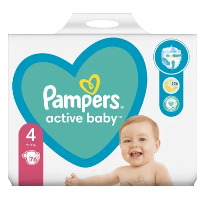 Pampers Active Baby 4, 76 Db Pelenka, 9kg-14kg termékhez kapcsolódó kép