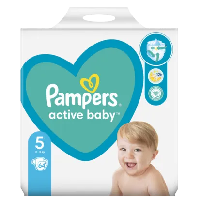 Pampers Active Baby 5, 64 Db Pelenka, 11kg-16kg termékhez kapcsolódó kép
