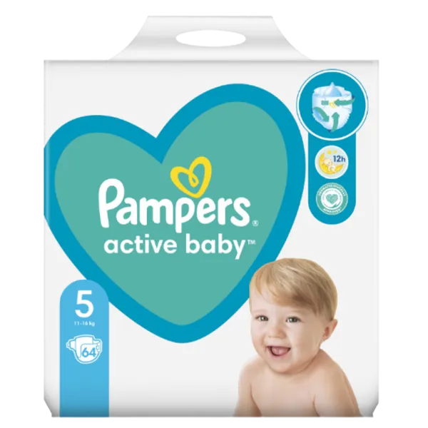 Pampers Active Baby 5, 64 Db Pelenka, 11kg-16kg termékhez kapcsolódó kép