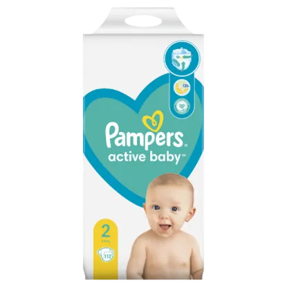 Pampers Active Baby Pelenka, Méret: 2, 112 db, 4kg-8kg termékhez kapcsolódó kép