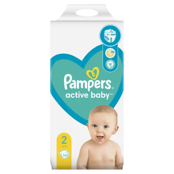 Pampers Active Baby Pelenka, Méret: 2, 112 db, 4kg-8kg termékhez kapcsolódó kép