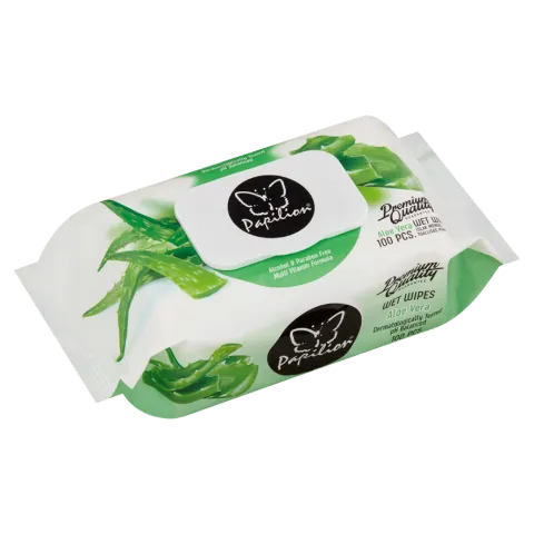 PAPILION ALOE VERA NEDVES TÖRLŐKENDŐ 100 LAPOS KUPAKOS termékhez kapcsolódó kép