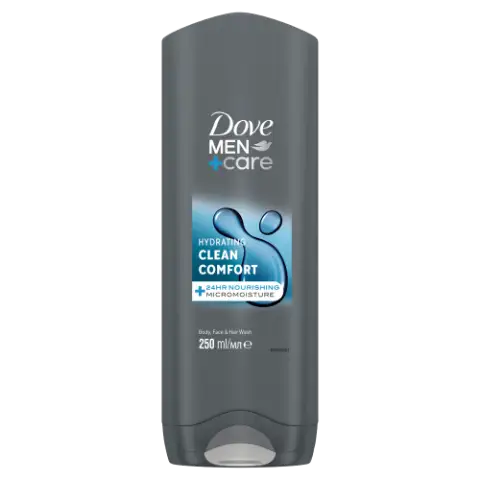 Dove Men+Care Hydrating Clean Comfort tusfürdő testre, arcra, hajra 250 ml termékhez kapcsolódó kép