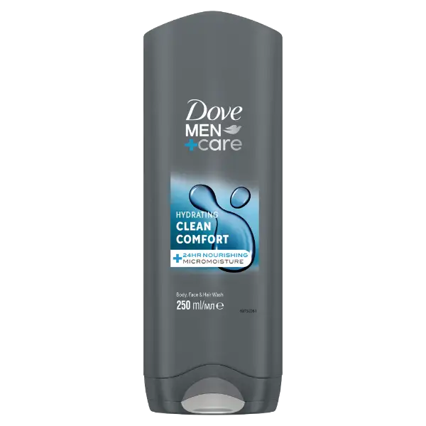 Dove Men+Care Hydrating Clean Comfort tusfürdő testre, arcra, hajra 250 ml termékhez kapcsolódó kép