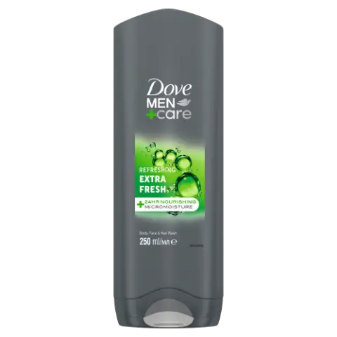 Dove Men+Care Refreshing Extra Fresh tusfürdő testre, arcra, hajra  250 ml termékhez kapcsolódó kép