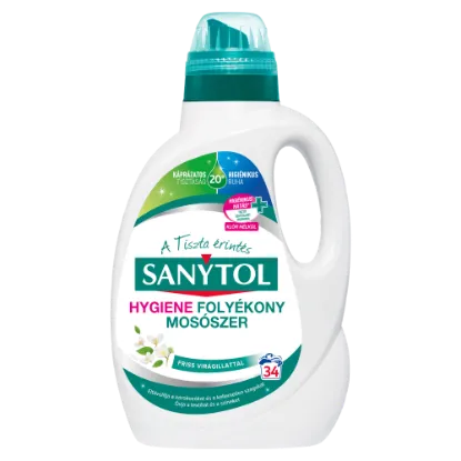 Sanytol Hygiene folyékony mosószer friss virágillattal 34 mosás 1,70 l termékhez kapcsolódó kép