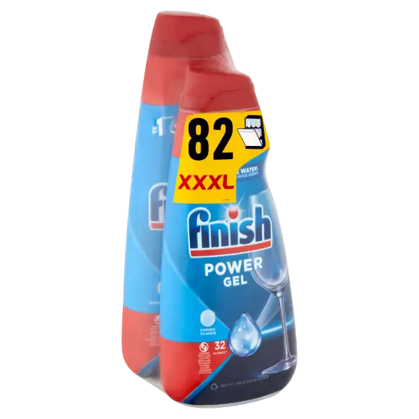 Finish Power Gel All in 1 Max Shine & Protect gépi mosogatógél 82 mosás 650 ml + 1000 ml termékhez kapcsolódó kép