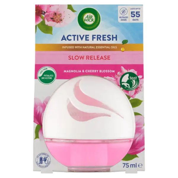 Air Wick Active Fresh Magnólia és cseresznyevirág légfrissítő gömb 75 ml termékhez kapcsolódó kép