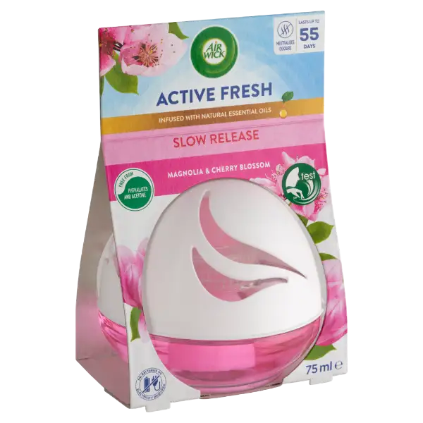 Air Wick Active Fresh Magnólia és cseresznyevirág légfrissítő gömb 75 ml termékhez kapcsolódó kép