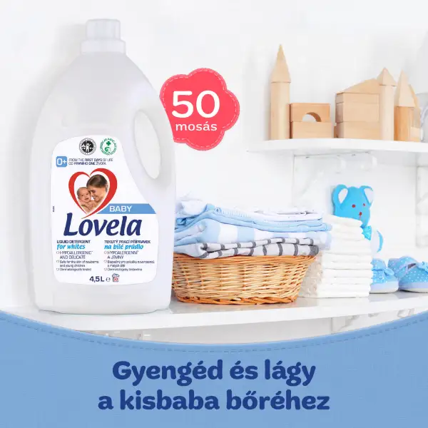 Lovela Baby folyékony mosószer fehér ruhákhoz 50 mosás 4,5 l termékhez kapcsolódó kép