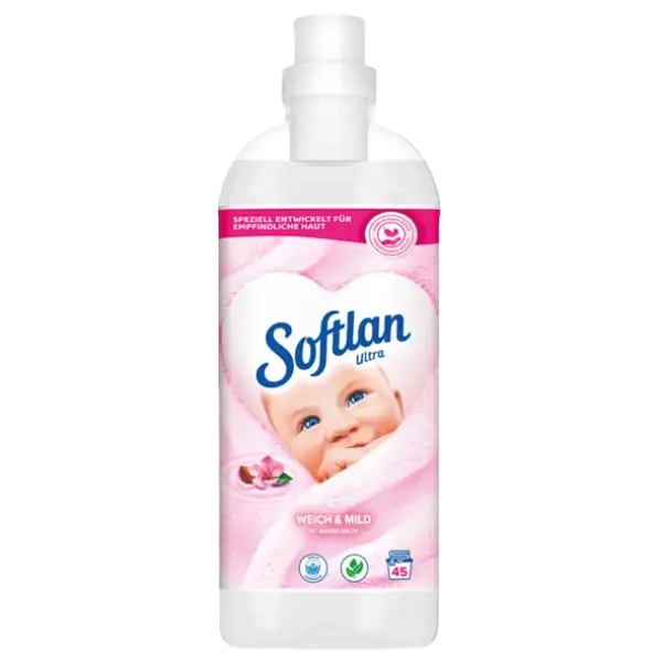 Softlan öblítő 45 mosás 1 Liter Ultra Weich&Mild Sensitive termékhez kapcsolódó kép