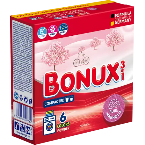 BONUX mosópor Pure Magnolia színes ruhákhoz 6 mosás 390 g termékhez kapcsolódó kép